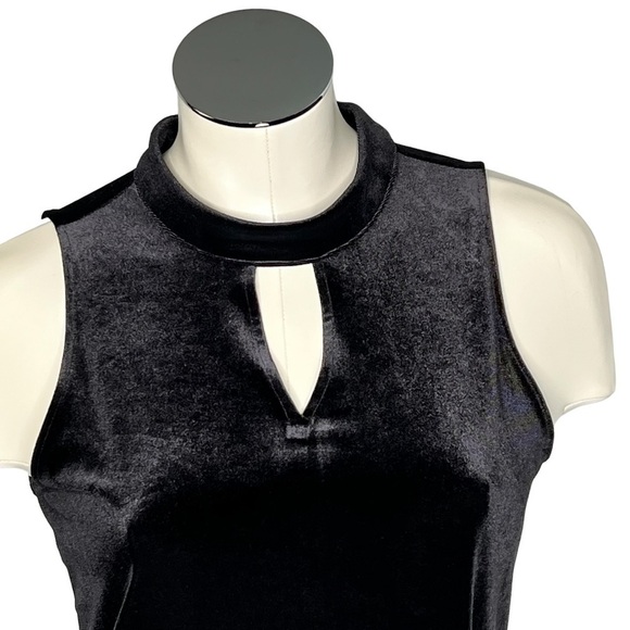 WORTHINGTON Black Velvet Velour Sleeveless Keyhole Cocktail Dress Size M - Picture 4 of 16